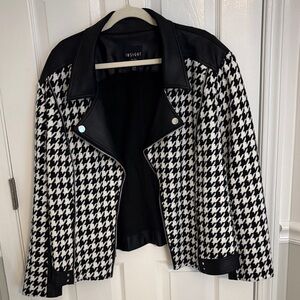Insight Black and White Houndstooth Leather Jacket